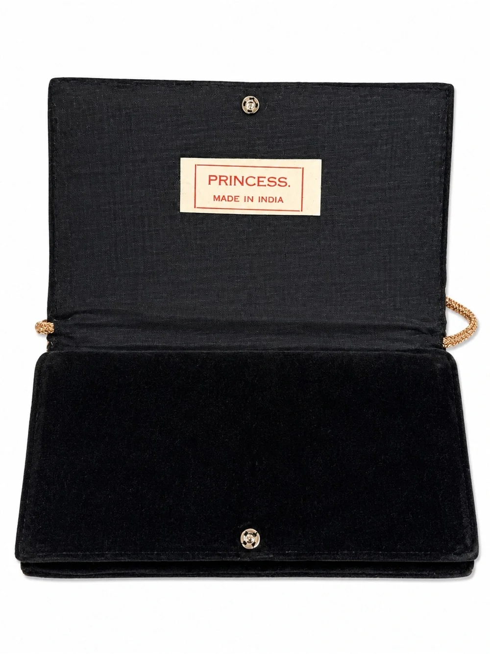 Vintage Princess Black Gold Beaded Embroidered Evening Bag Made in India